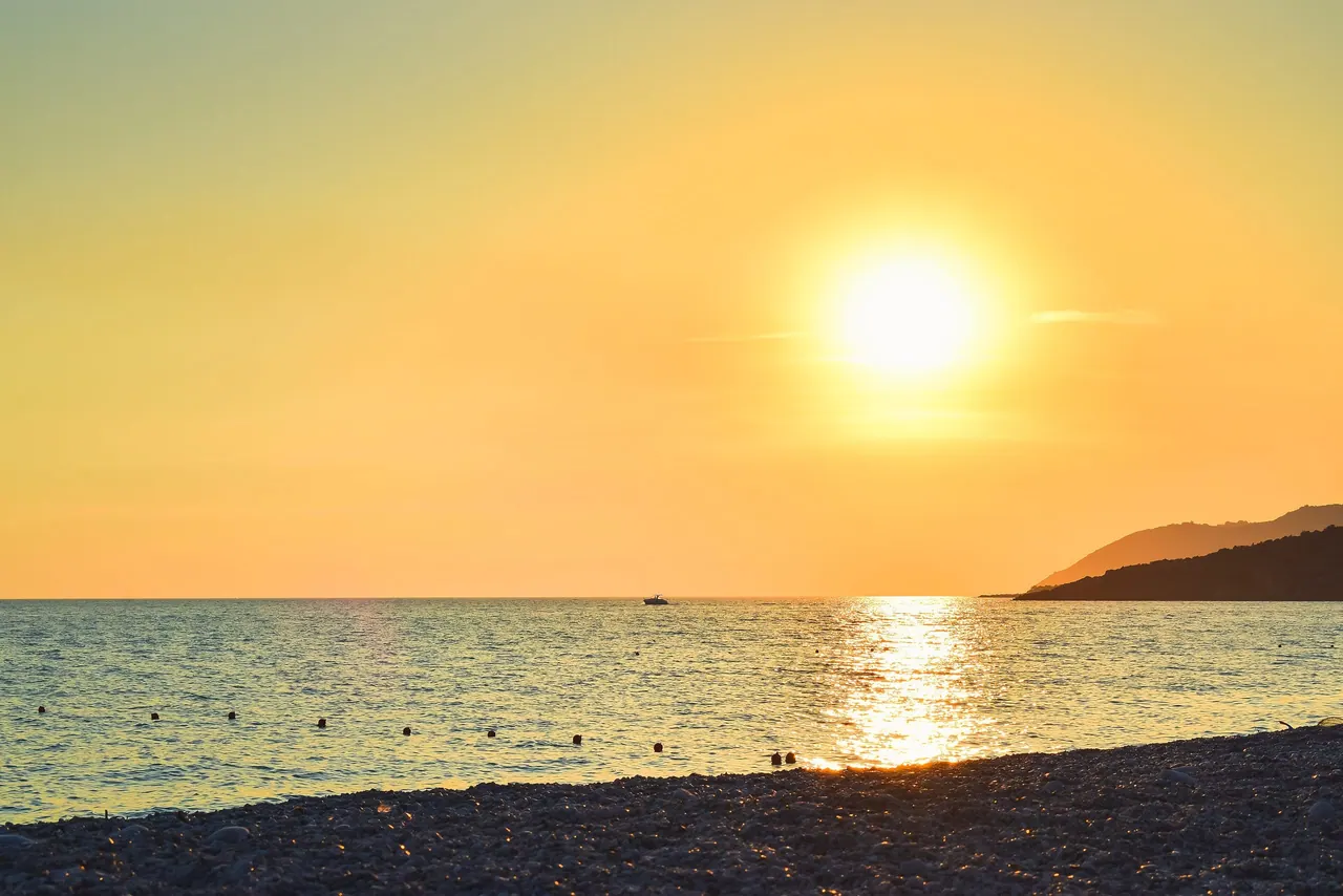 Livadhi Beach and the clear Ionian sea below Himarë