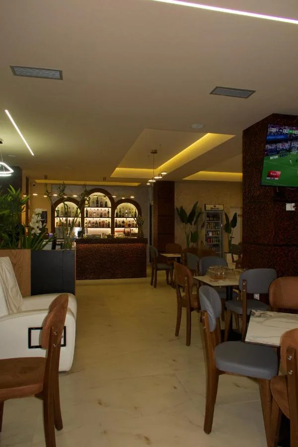 The dining room at Hotel Frida looking towards the bar