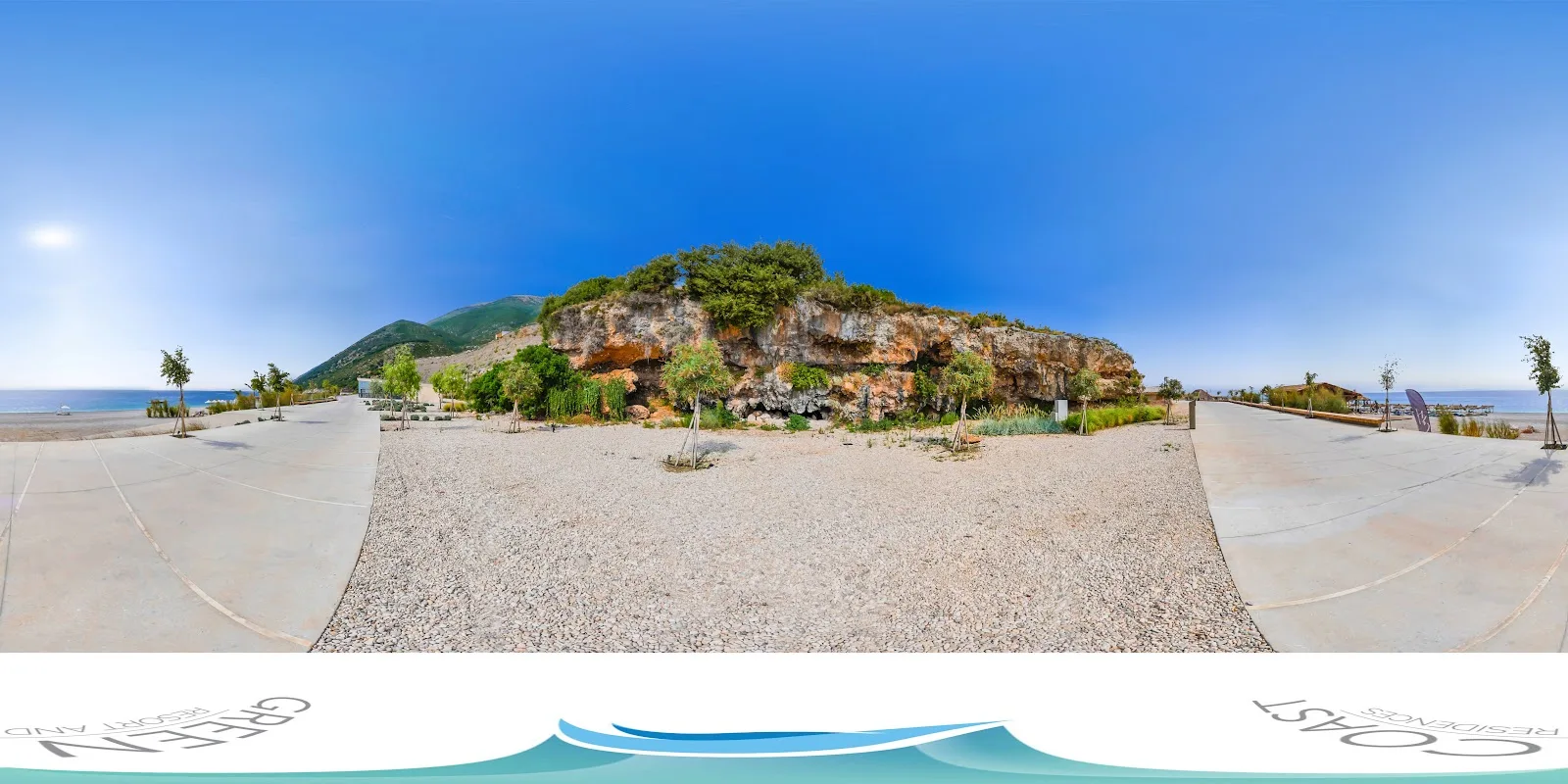 Palasa Beach turquoise water and mountains