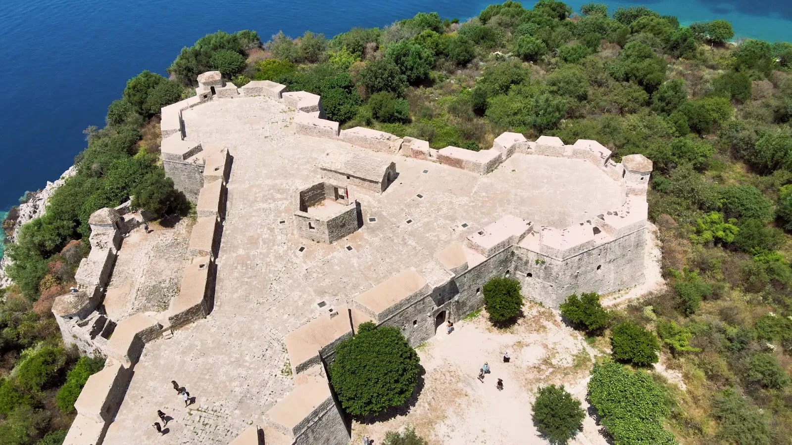 One of the three round bastions of Porto Palermo Castle