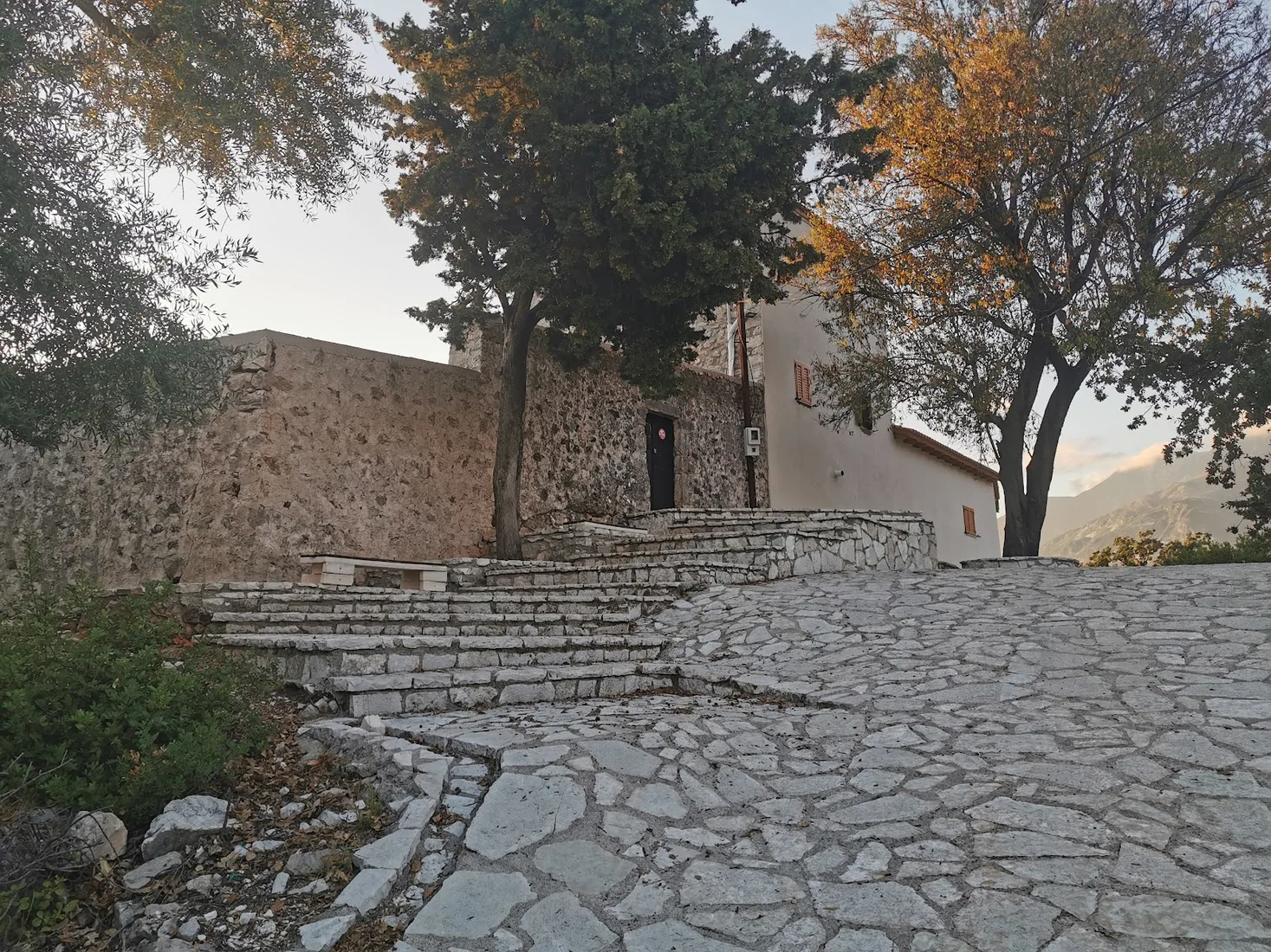 Saint Theodore Monastery building on the hilltop above Dhermi
