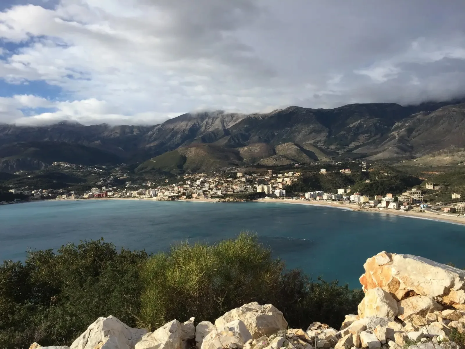 Coastal road along the Albanian Riviera connecting Himara and the southern towns