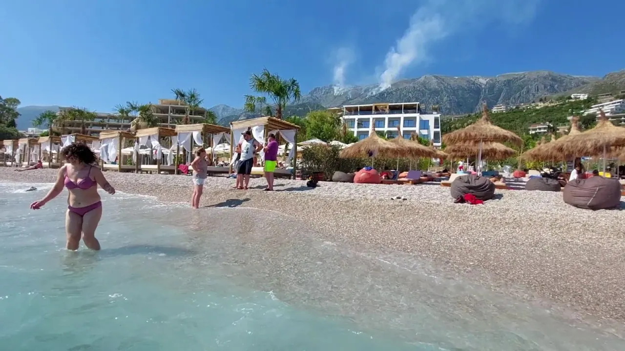 Dhermi Beach white pebble shoreline
