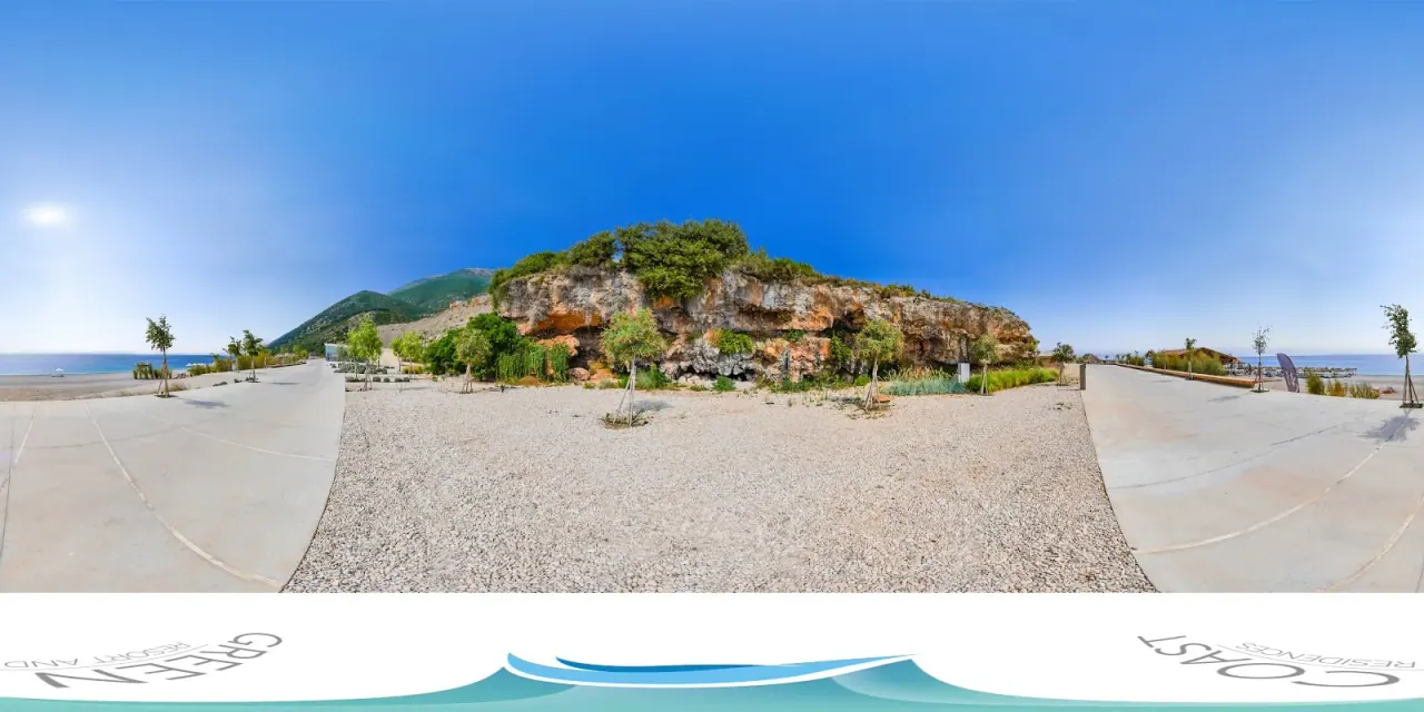 Palasa Beach turquoise water and mountains