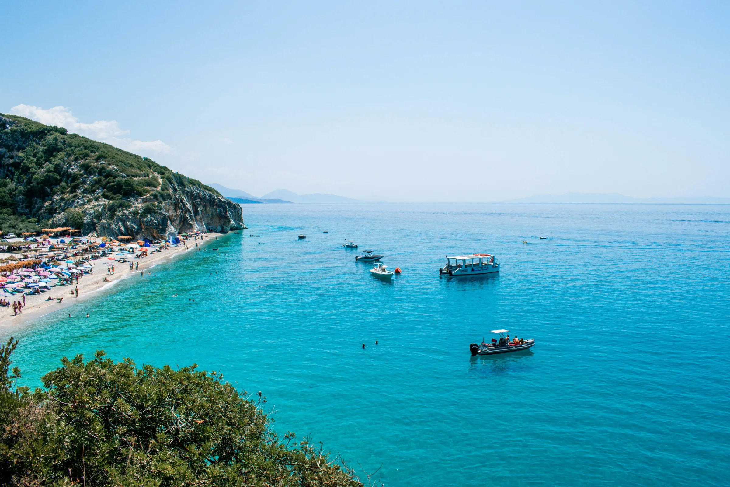 Gjipe canyon beach aerial — Albanian Riviera vs Montenegro coast comparison