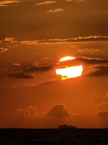 Dusk view of the Himara coastline showing the twilight arrival atmosphere