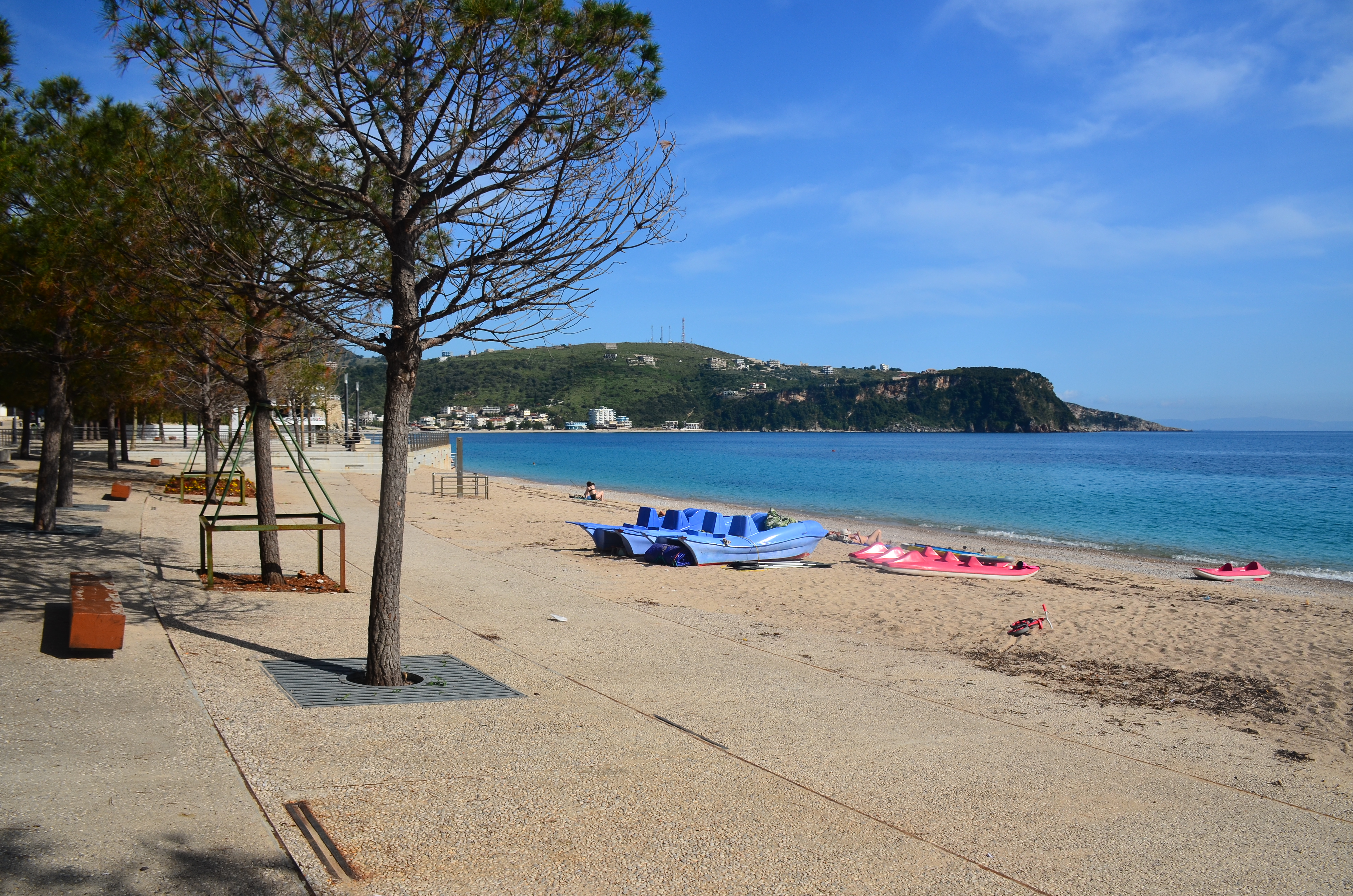 Spile promenade in Himara where To Steki sti Gonia Greek grill house sits
