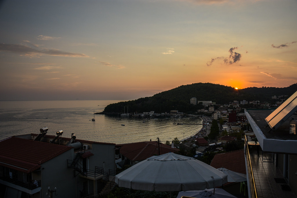 Panoramic view of Himara bay from Locca Rooftop