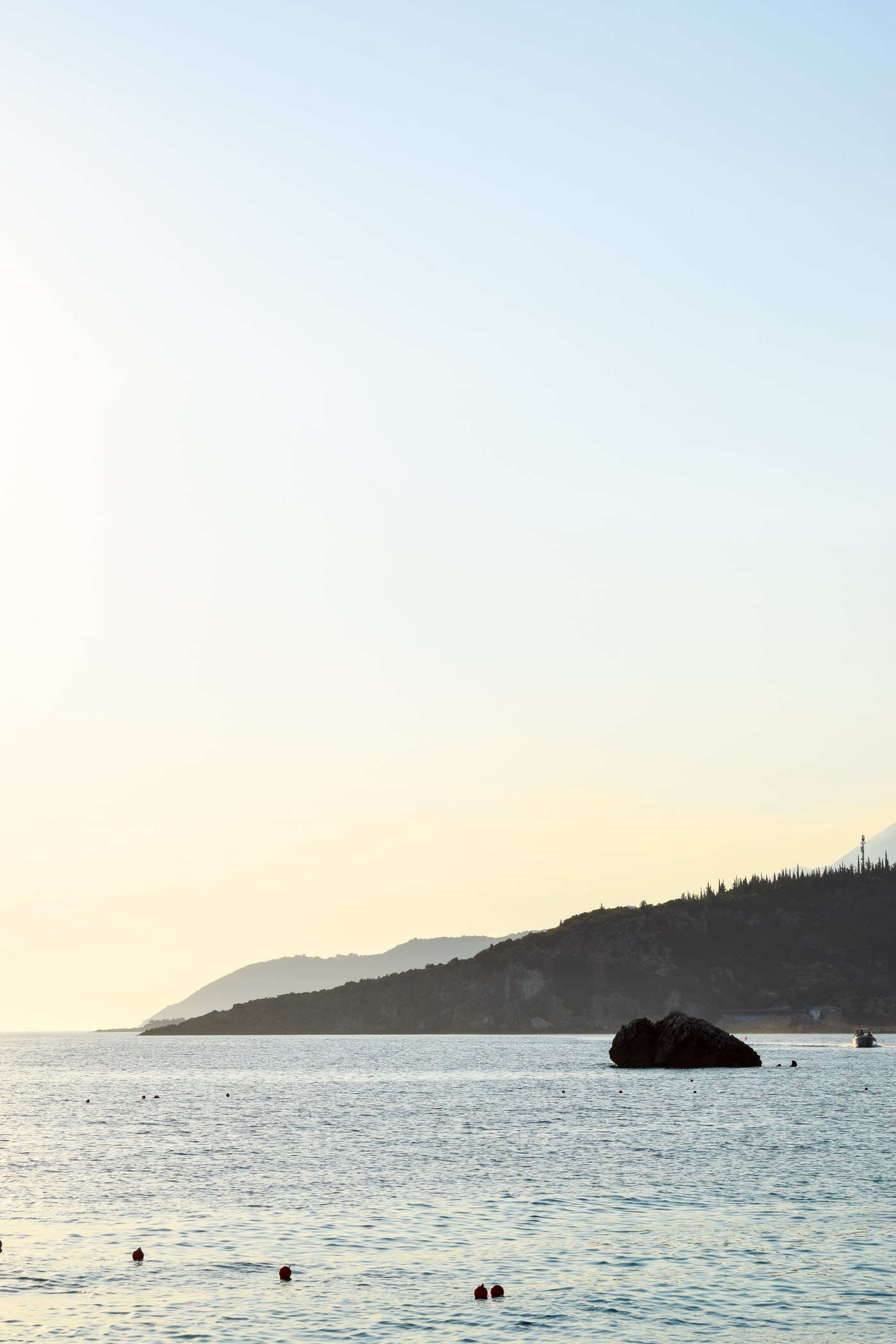 The Ionian sea and the coastline seen from Livadh, Himarë