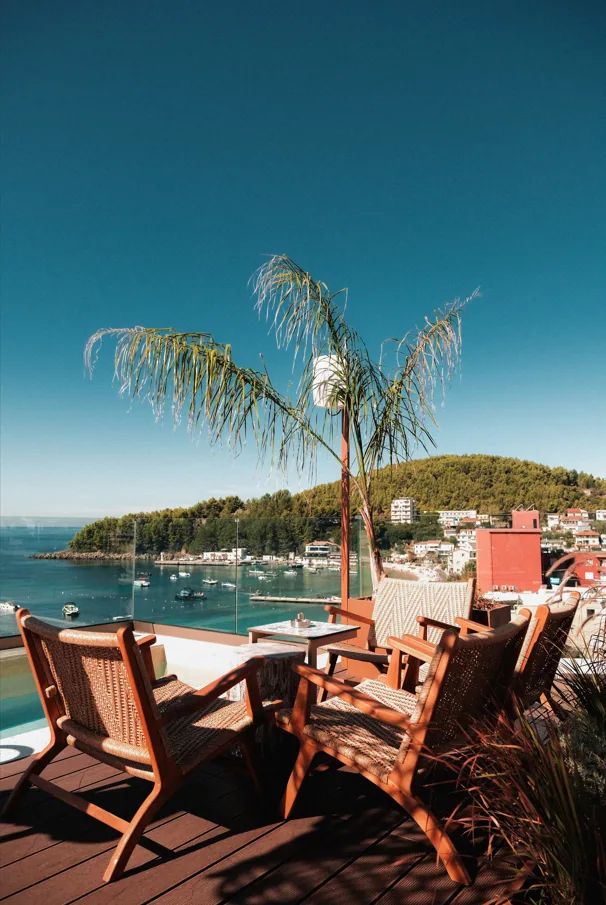 Himarë bay seen from the hotel roof