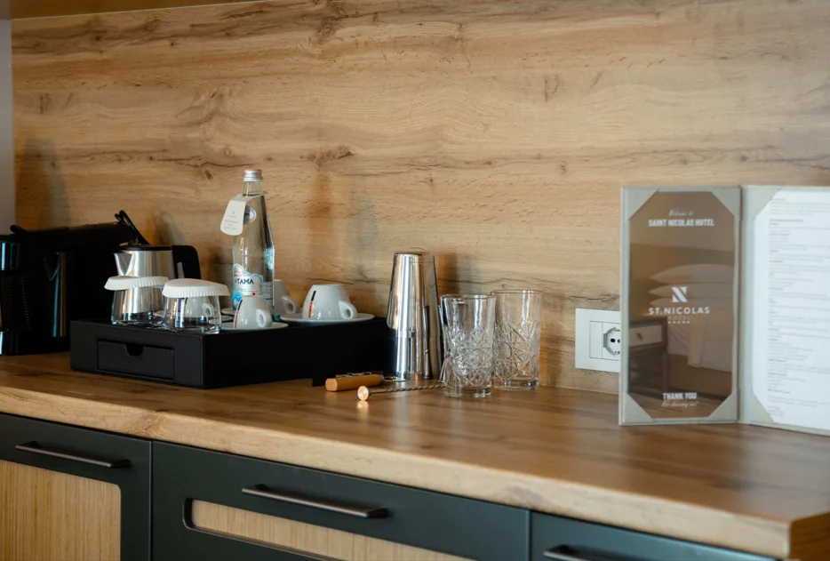 The kitchenette counter in Suite 305